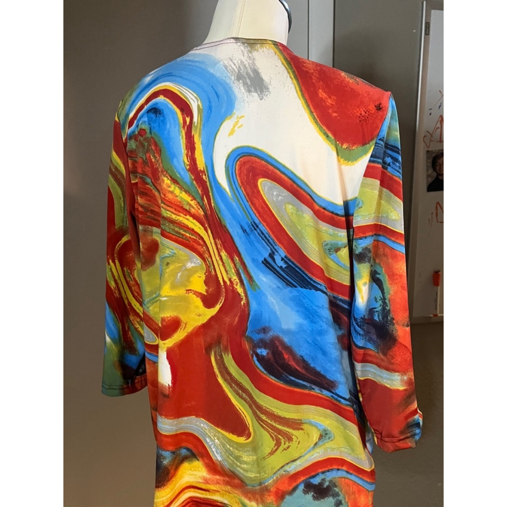 nwt polyester womens dress blouse ny modes crystal 3/4 sleeve neck choose sizes - Picture 9 of 14